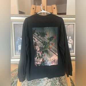 FEAR OF GOD ESSENTIAL FLORAL PRINTED LONG SLEEVE TEE BLACK